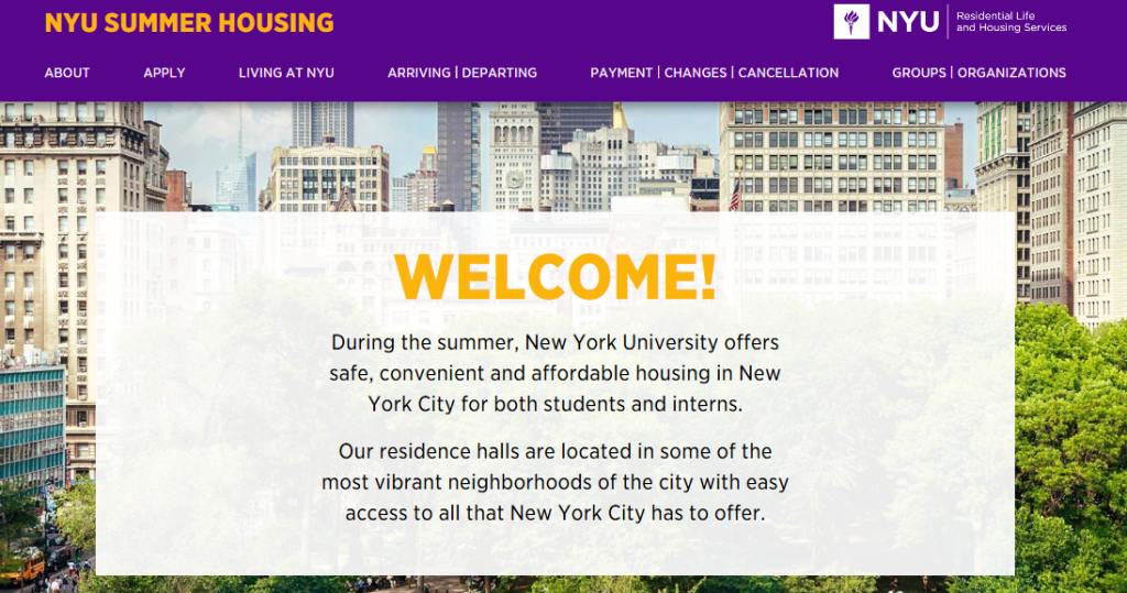 NYU Summer Housing London Cuse